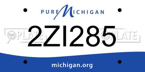 2ZI285 Michigan License Plate