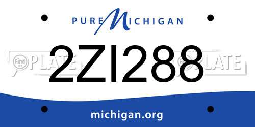 2ZI288 Michigan License Plate