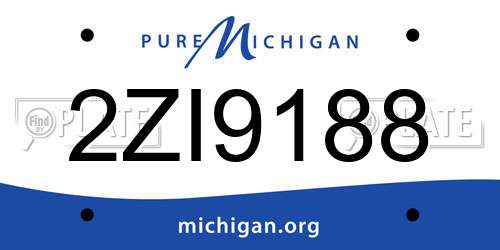 2ZI9188 Michigan License Plate