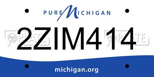2ZIM414 Michigan License Plate