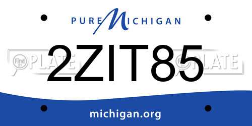 2ZIT85 Michigan License Plate
