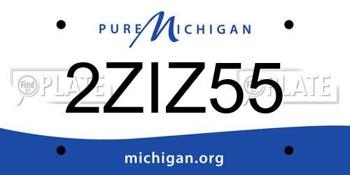 2ZIZ55 Michigan License Plate