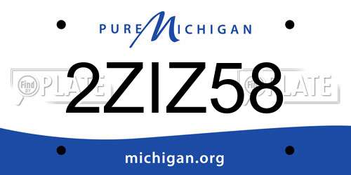 2ZIZ58 Michigan License Plate