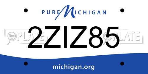 2ZIZ85 Michigan License Plate