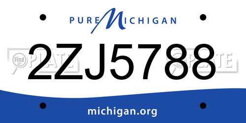 2ZJ5788 Michigan License Plate