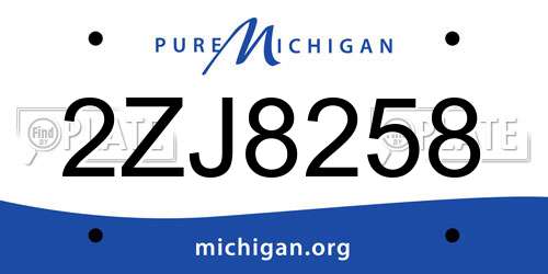 2ZJ8258 Michigan License Plate