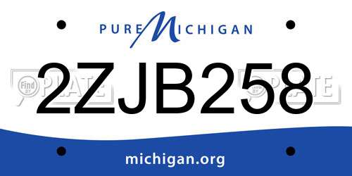 2ZJB258 Michigan License Plate