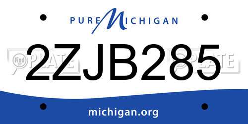 2ZJB285 Michigan License Plate