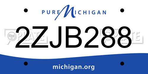 2ZJB288 Michigan License Plate
