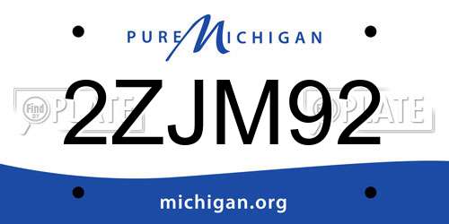 2ZJM92 Michigan License Plate