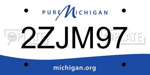 2ZJM97 Michigan License Plate