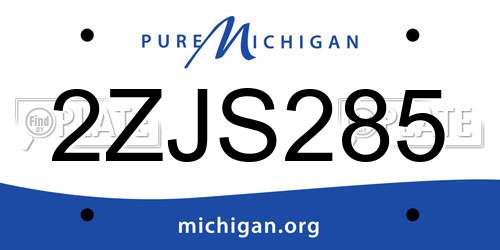 2ZJS285 Michigan License Plate