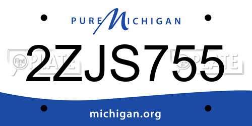 2ZJS755 Michigan License Plate