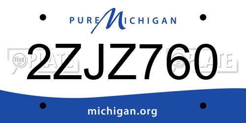 2ZJZ760 Michigan License Plate