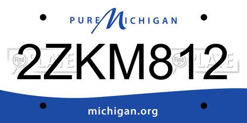 2ZKM812 Michigan License Plate