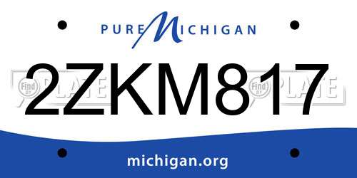 2ZKM817 Michigan License Plate