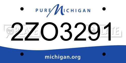 2ZO3291 Michigan License Plate