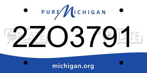 2ZO3791 Michigan License Plate