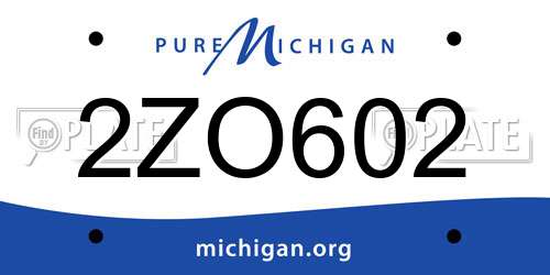 2ZO602 Michigan License Plate