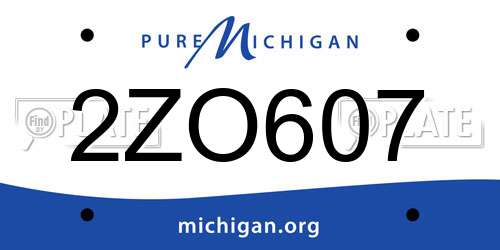2ZO607 Michigan License Plate