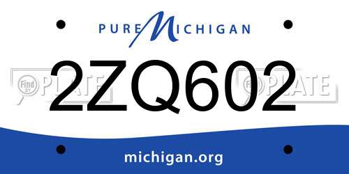2ZQ602 Michigan License Plate
