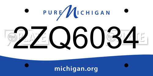 2ZQ6034 Michigan License Plate