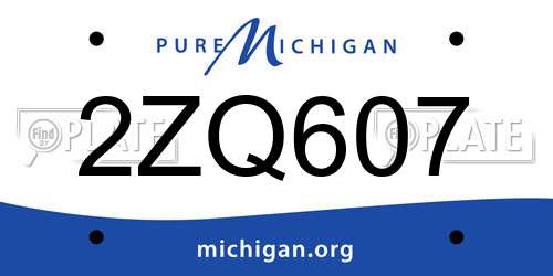 2ZQ607 Michigan License Plate