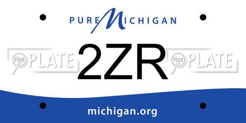 2ZR Michigan License Plate