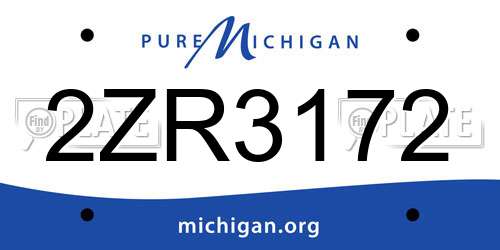 2ZR3172 Michigan License Plate