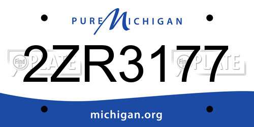 2ZR3177 Michigan License Plate