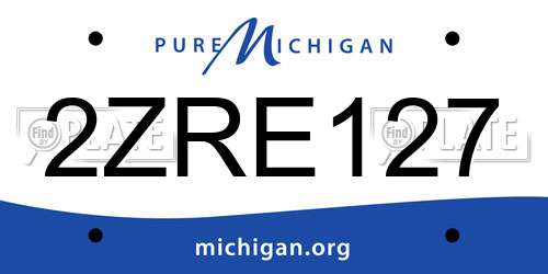 2ZRE127 Michigan License Plate