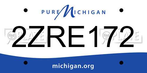 2ZRE172 Michigan License Plate