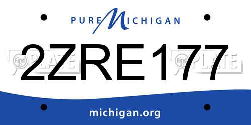 2ZRE177 Michigan License Plate