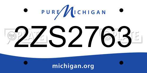 2ZS2763 Michigan License Plate