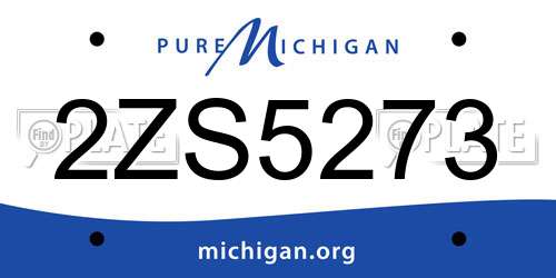 2ZS5273 Michigan License Plate