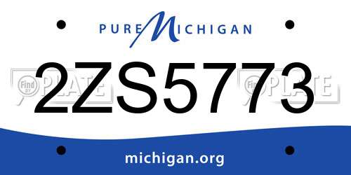 2ZS5773 Michigan License Plate