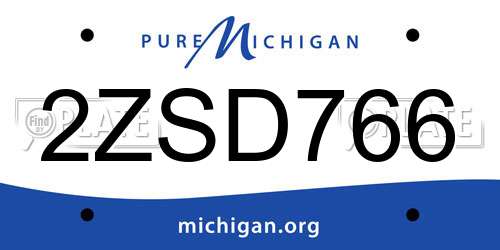 2ZSD766 Michigan License Plate