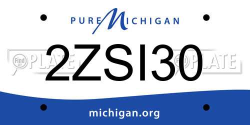 2ZSI30 Michigan License Plate