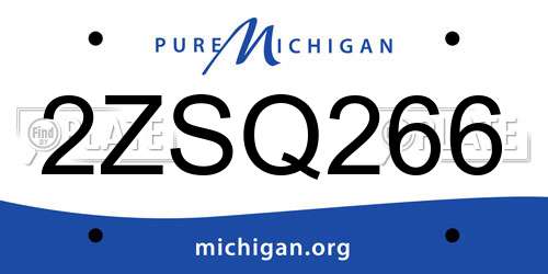 2ZSQ266 Michigan License Plate