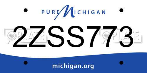 2ZSS773 Michigan License Plate