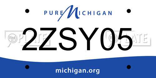 2ZSY05 Michigan License Plate