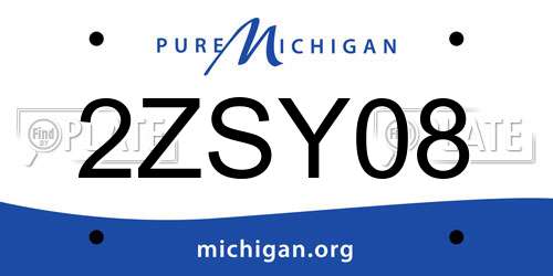 2ZSY08 Michigan License Plate
