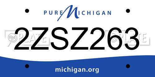 2ZSZ263 Michigan License Plate