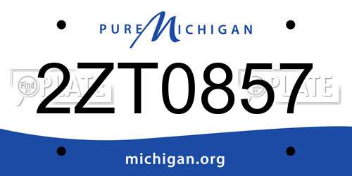 2ZT0857 Michigan License Plate