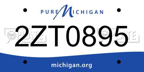 2ZT0895 Michigan License Plate