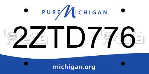 2ZTD776 Michigan License Plate