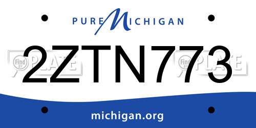 2ZTN773 Michigan License Plate