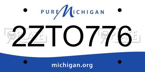 2ZTO776 Michigan License Plate