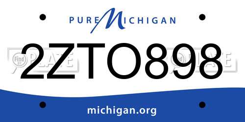 2ZTO898 Michigan License Plate