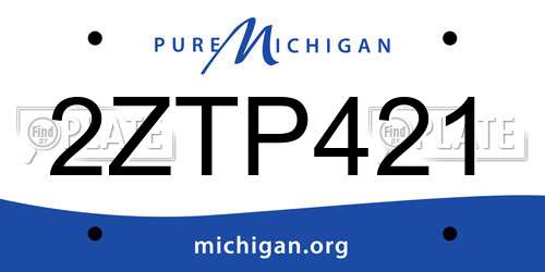 2ZTP421 Michigan License Plate
